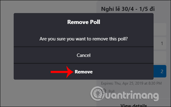 Đồng ý xóa bình chọn