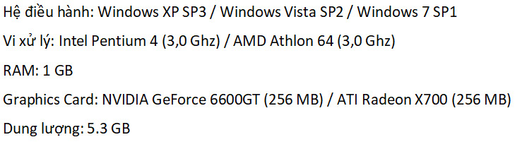 Cấu hình tối thiểu để chiến mượt game 7554