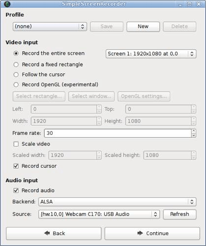 Ứng dụng quay video màn hình SimpleScreenRecorder