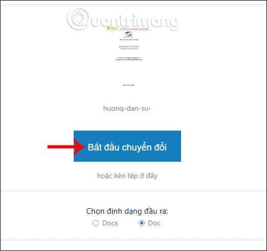 Chọn định dạng đầu ra