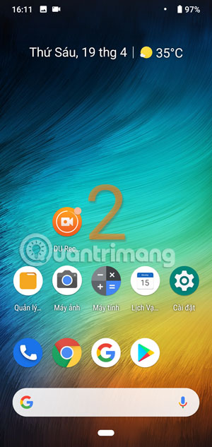 Thời gian đếm ngược để quay DU Recorder