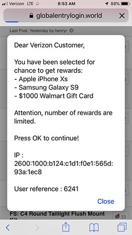 Trang đích của chiến dịch quảng cáo độc hại