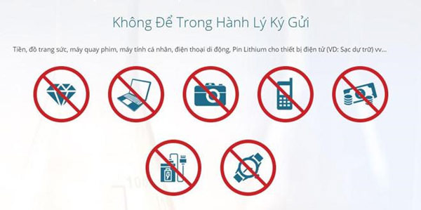 Những đồ vật không được để trong hành lý ký gửi theo quy định của Việt Nam Airlines