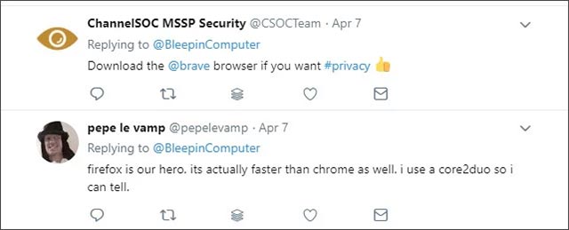 Cũng vì lý do này, Firefox và Brave đã được ca ngợi hết lời