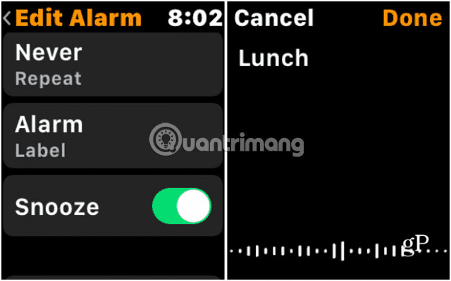 Đặt tên cho báo thức
