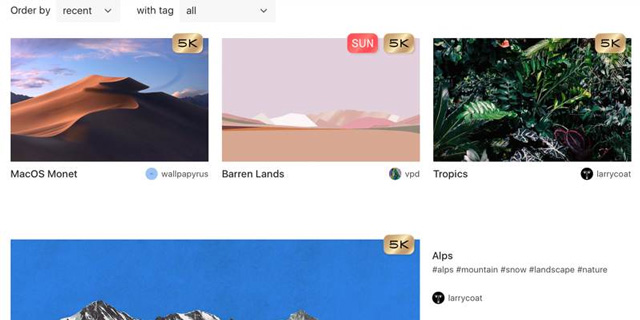 Trang web Dynamic Wallpaper Club