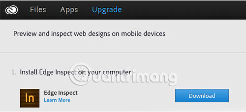 Cài đặt Adobe Edge Inspect