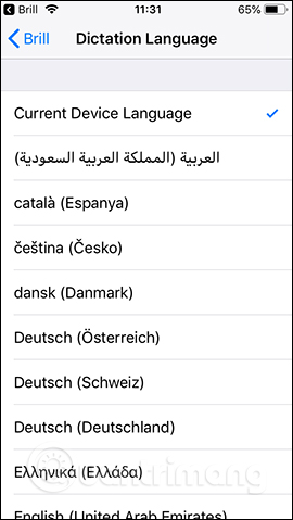 Chọn ngôn ngữ mới