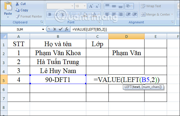 Hàm LEFT, cách dùng hàm cắt chuỗi ký tự bên trái trong Excel - Ảnh minh hoạ 10