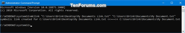 Tạo liên kết mềm đến một file bằng Command Prompt