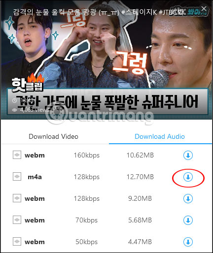 Tải file âm thanh