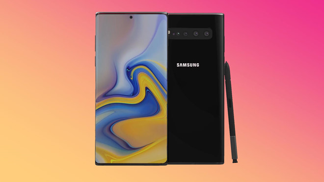 Chiếc Galaxy Note 10 này có hình dạng khá vuông vức, cứng cáp