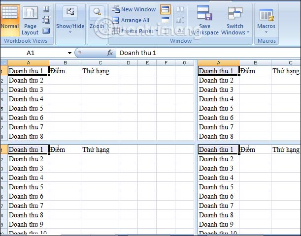 Cách dùng công cụ Split tách bảng dữ liệu Excel - Ảnh minh hoạ 2