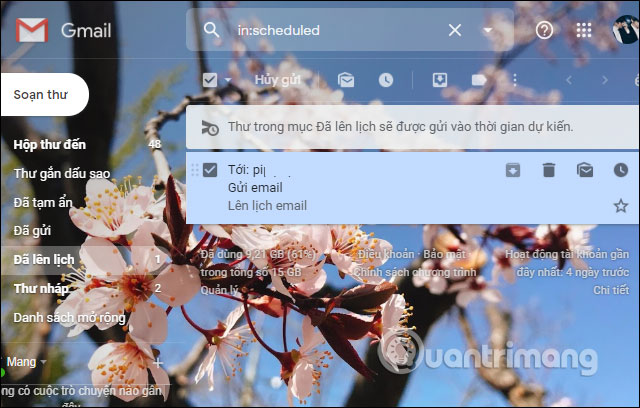Hủy gửi email