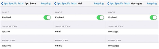 Thên tùy chỉnh cho ứng dụng