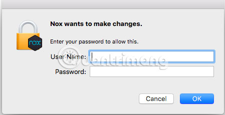 Nhập mật khẩu Mac