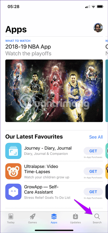 Nhấn nút tìm kiếm 