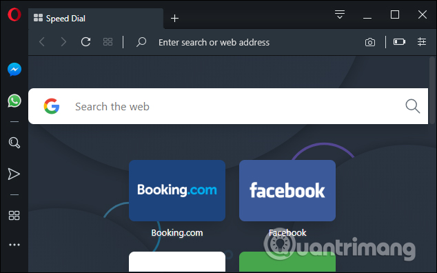 Giao diện nền tối Opera