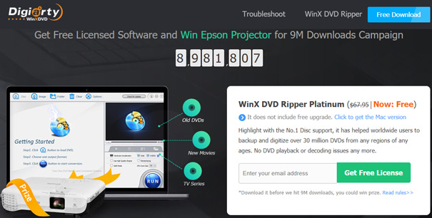 Mời tải phần mềm WinX DVD Ripper Platinum, giá 67,95USD, đang miễn phí