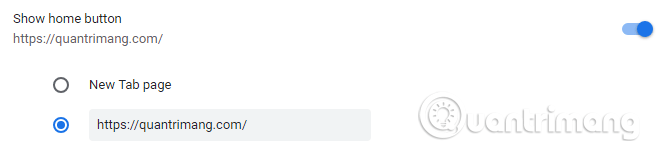 Gõ tên trang web vào trường bên dưới New Tab page