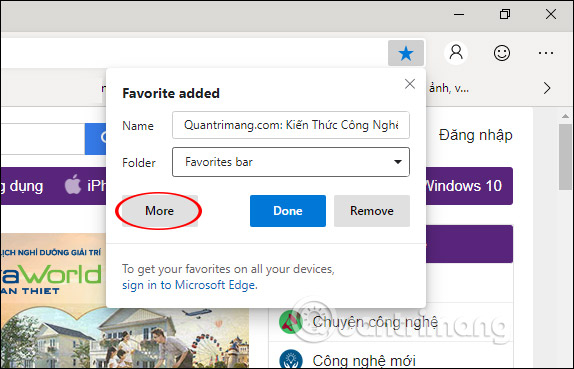 Chỉnh sửa bookmark