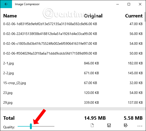 Dung lượng thư mục ảnh