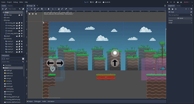 Godot hỗ trợ phát triển trò chơi 2D và 3D