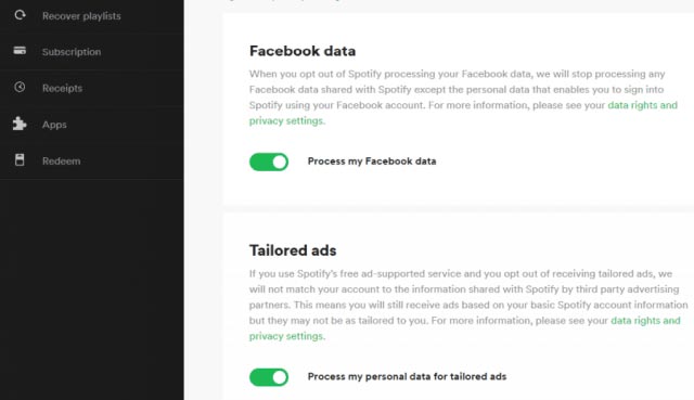Ngắt kết nối Facebook với Spotify