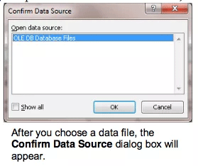 Hộp thoại Confirm Data Source 