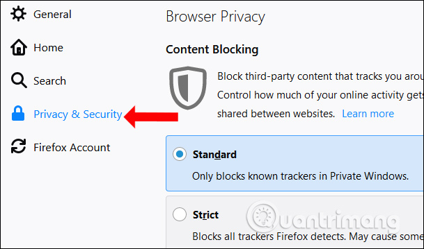 Bật chặn pop-up Firefox