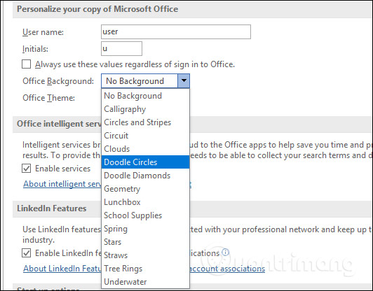 Cách thay đổi giao diện Microsoft Office