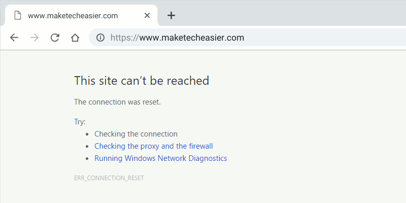Lỗi Err_Connection_Reset