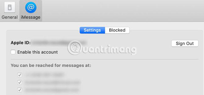 Khởi động lại iMessage
