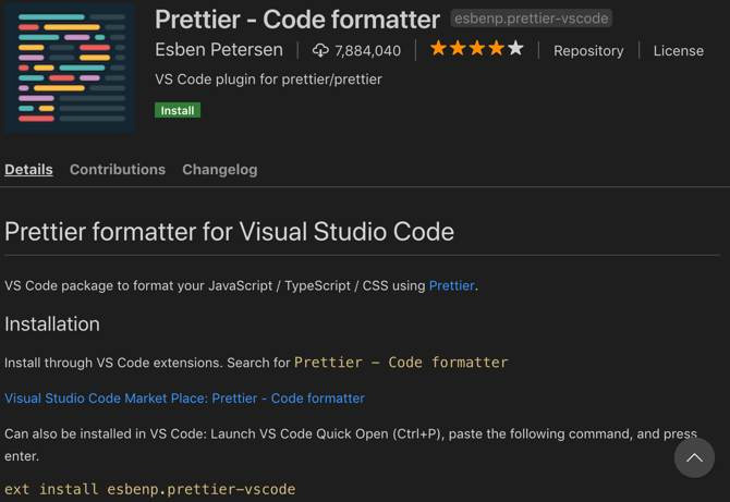 Extension Prettier