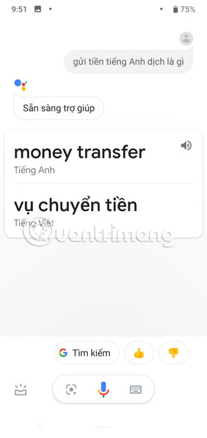 Translate Google Assistant language