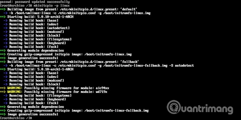 Mkinitcpio p linux ошибка