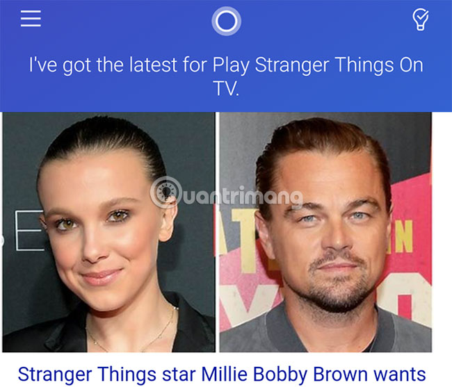 Cortana chuyển yêu cầu thành tìm kiếm web