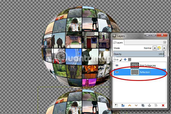 Chọn layer Reflection