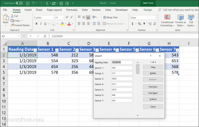 Cách tạo biểu mẫu nhập dữ liệu trong Excel