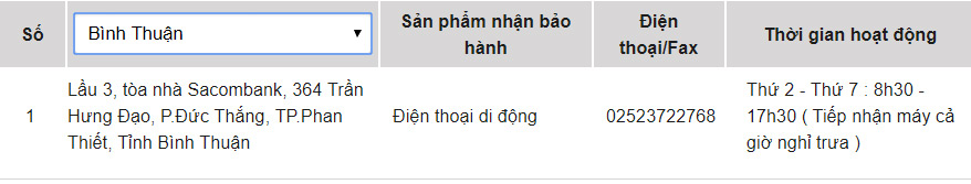 Trung tâm bảo hành của OPPO tại Bình Thuận