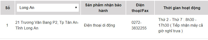 Trung tâm bảo hành của OPPO tại Long An