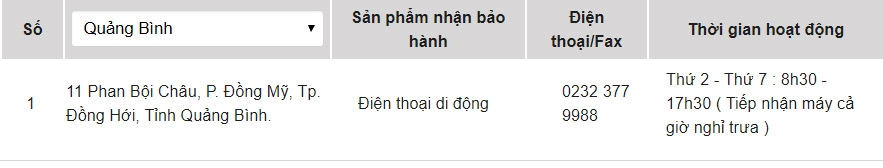 Trung tâm bảo hành của OPPO tại Quảng Bình