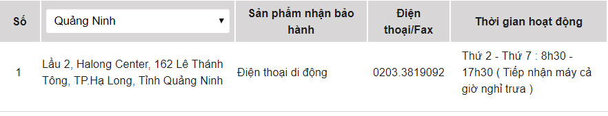 Trung tâm bảo hành của OPPO tại Quảng Ninh