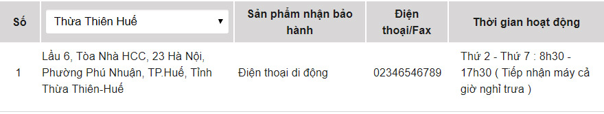 Trung tâm bảo hành của OPPO tại Thừa Thiên Huế