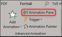 Chọn Animation Pane