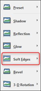 Chọn Soft Edges 