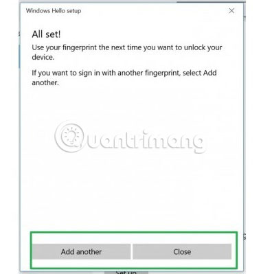 Thiết bị không nhận diện được vân tay