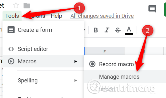Click on Manage Macros