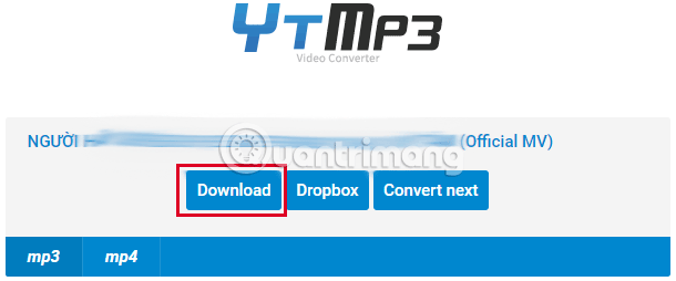 Tùy chọn lưu file nhạc MP3 đã chuyển đổi