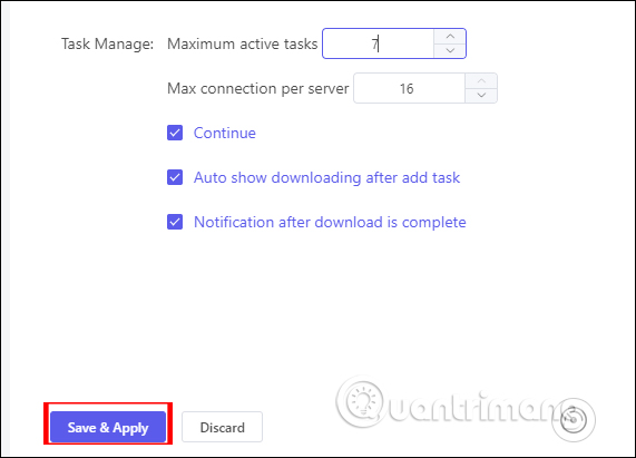 Chỉnh file tải tối đa